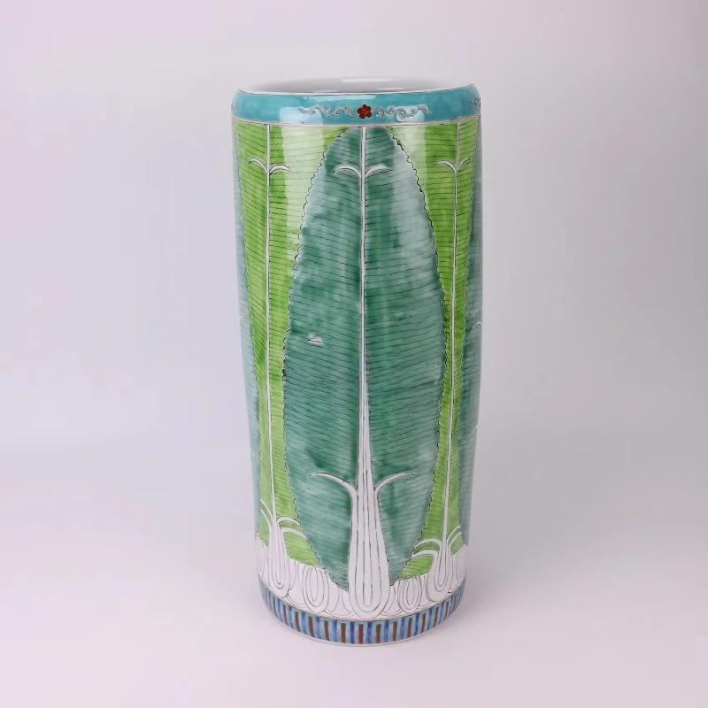 Commercial use of patterned ceramic umbrella stand