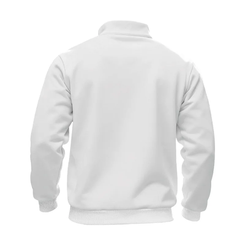 Grenzübergreifender Herbst- und Winter-Samt-Pullover für Herren, locker geschnitten, im Retro-Stil, lässig, mit Stehkragen, halbem Reißverschluss und Taschen für Pendler. – Detail 7
