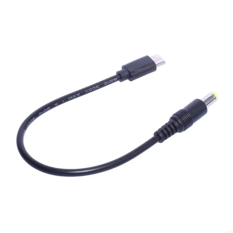 E1PF Type C to DC5.5x2.5mm Male Extension Cable for Tablets Cell Phones 20cm