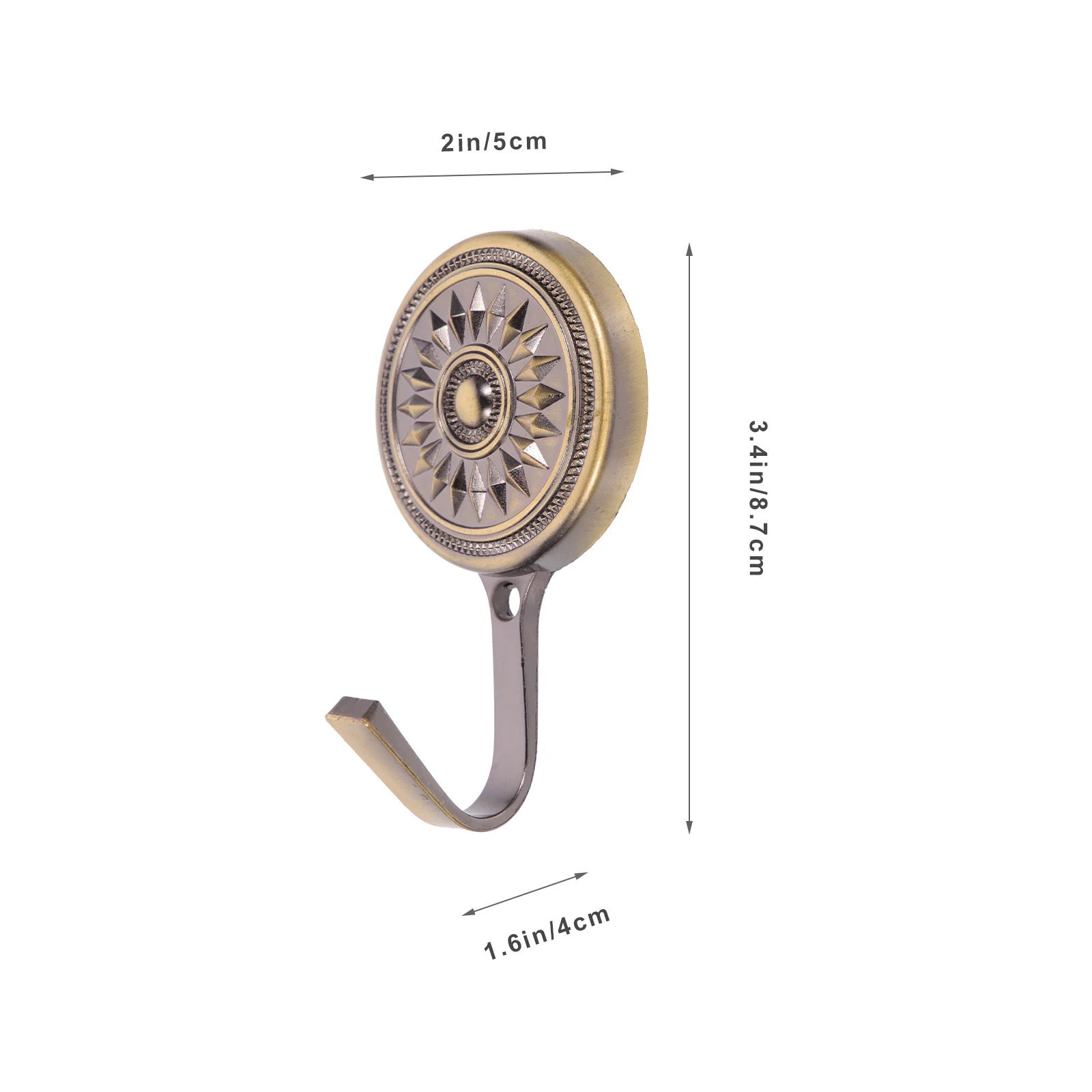 

2pcs Vintage Style Zinc Alloy Wall Mounted Holders Strong Smooth Edges Decorative Curtain Accessories Household Alloy