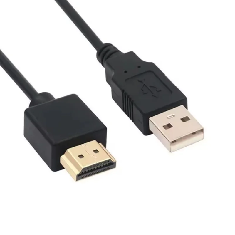 Usb 2.0 para hdmi cabo de alimentação usb para hdmi-compatível macho para macho cabos de carregador adaptador divisor de cabo de carregamento para dispositivo inteligente