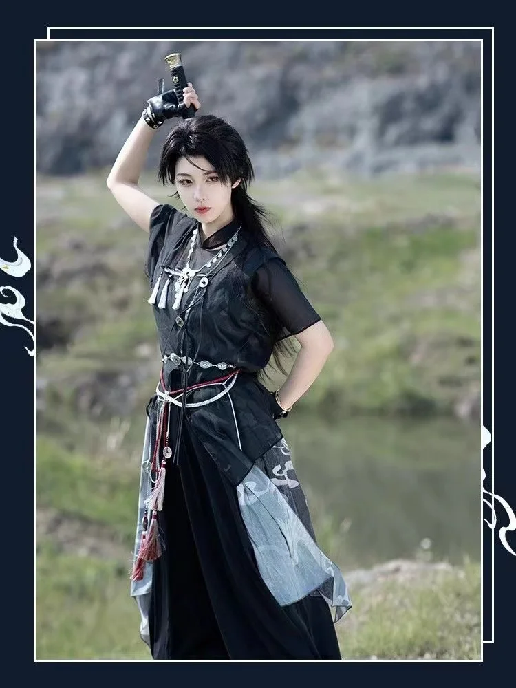 

Древний китайский костюм, винтажные стильные женские брюки-фонарики на бретельках, одежда для косплея, нишевая молодежная одежда Hanfu, женские улучшенные