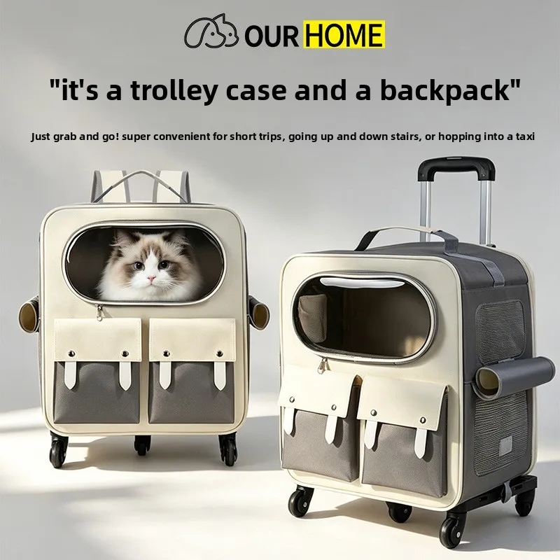 Travel Suitcase for Pets; Ideal for Taking Cats and Dogs on the Go; Can Also Be Used as a Standalone Backpack
