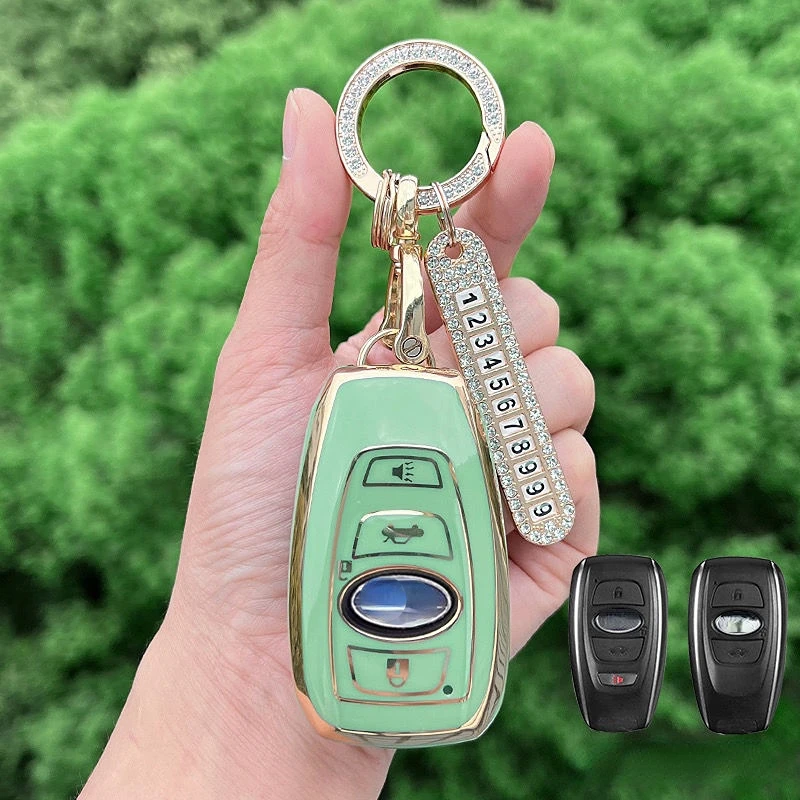 TPU Car Key Case Cover For Subaru BRZ XV Forester Legacy Outback Remote Protect Shell Holder Keychain Accessories Car Styling