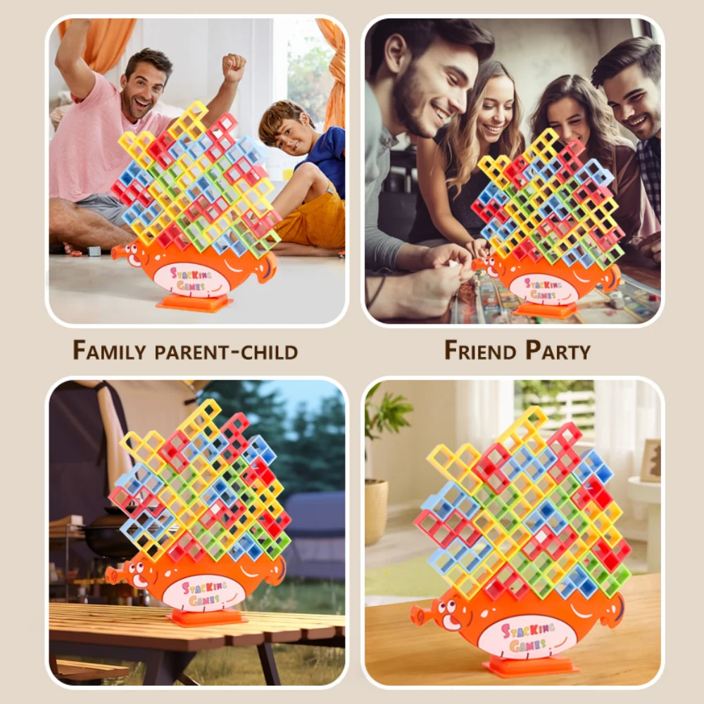 Strategie stapelspel-blok bordspel voor jongeren, leuk bordspel voor meerdere spelers voor familie, feest, reizen, creatief spelen. Geschenken