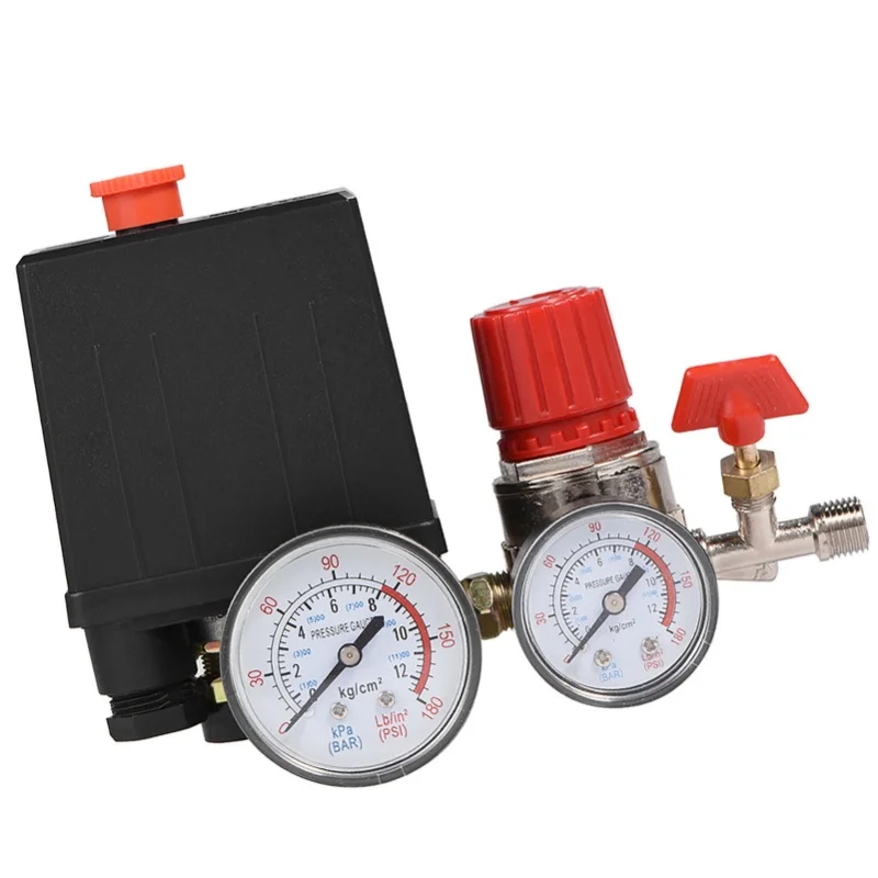 

Реле давления для воздушного компрессора, клапан управления давлением для малого воздушного компрессора, регулятор давления с манометрами