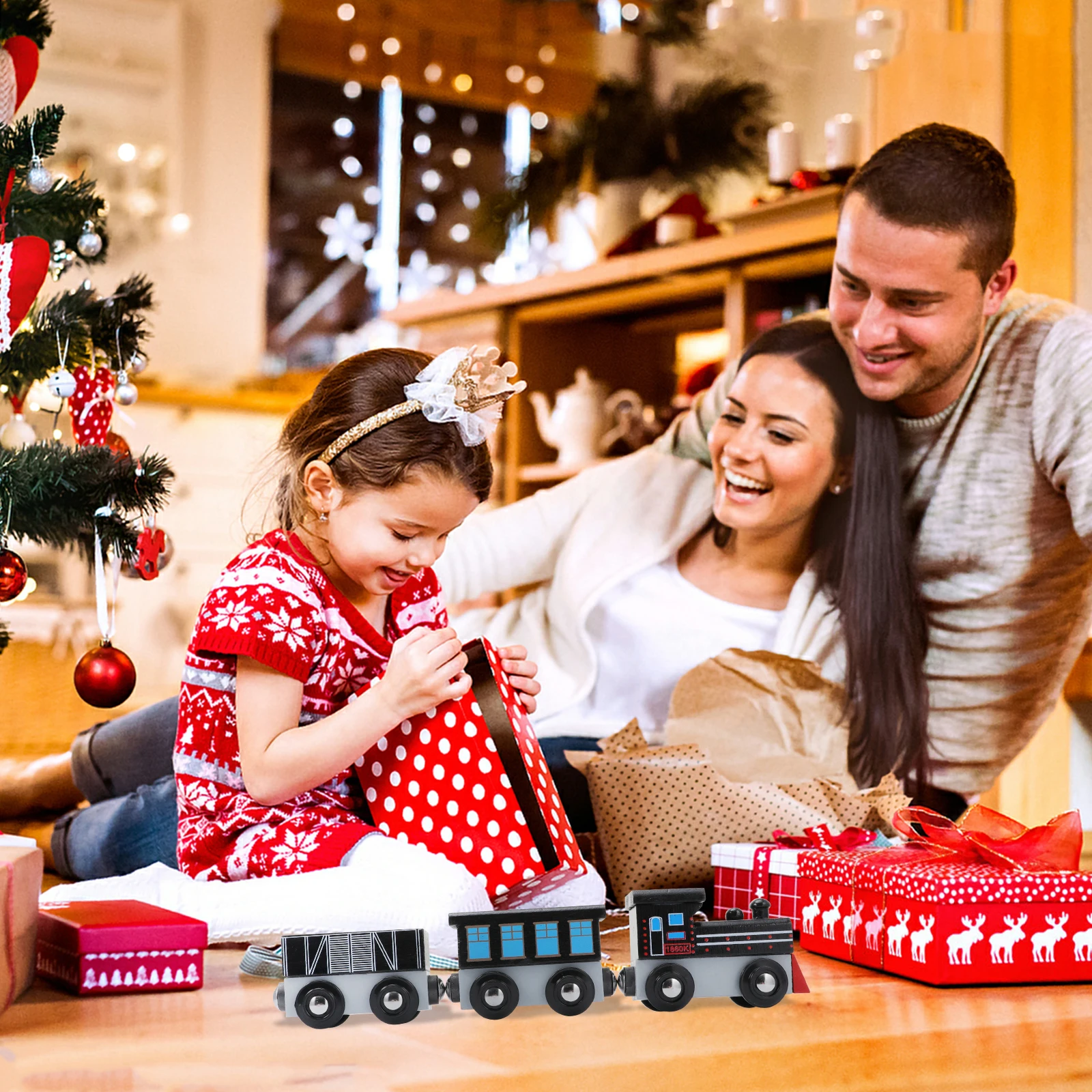 

6 Pcs Wooden Train Toys Three-section Animal Magnetic Kids Educational Toy Safe Environment Friendly Non-remote Control Model