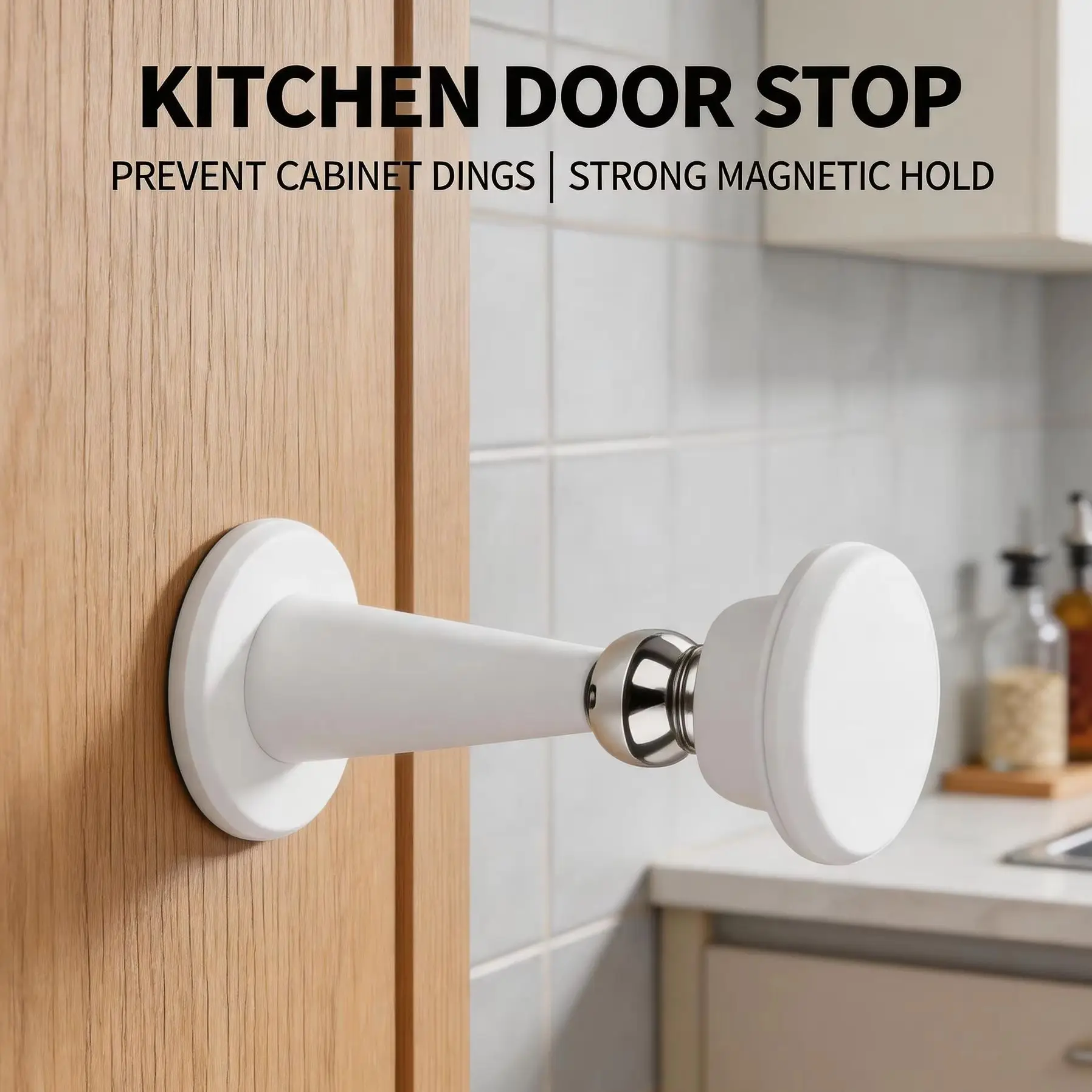 Punch-Free Soft Silicone Floor Door Stop, Powerful Adsorption Shockproof Door Stopper for Bedroom Wall Guard Home Application