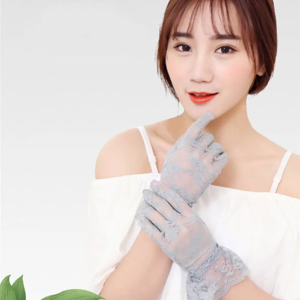 Party Wedding Full Finger Gloves Bride Gloves Lace Gloves Party Dressy Gloves Driving Mittens