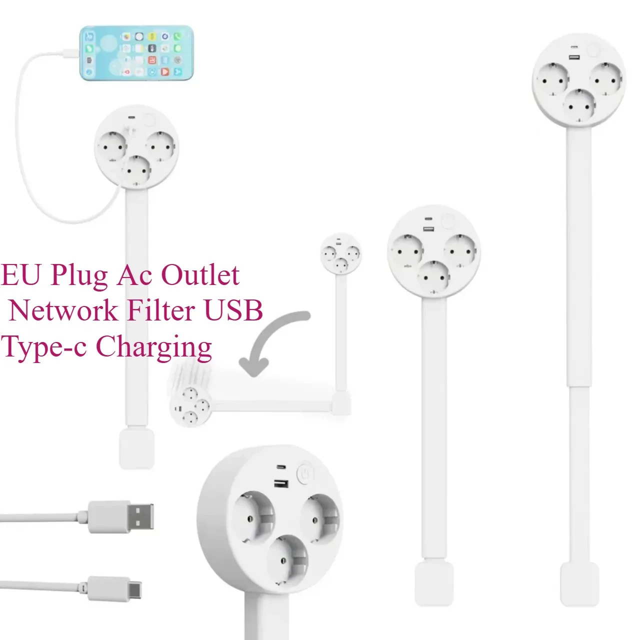 In stock  Electrical Outlet Extender Plug Wall Outlet Extender Extendable Wall Socket Rotatable  Portable Power Socket