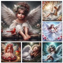 5d Diy Diamond Painting Angel Girl Picture Landscape Cross Stitch Full Diamond Mosaic Diamond Embroidery Wall Decoration