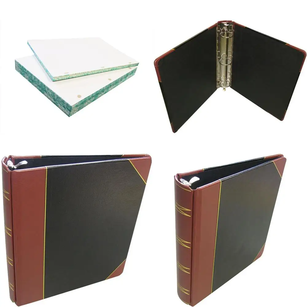 

Leather-bound Minute Book, 3-Ring, 8.5x11, 100-Sheet Round Hole Paper