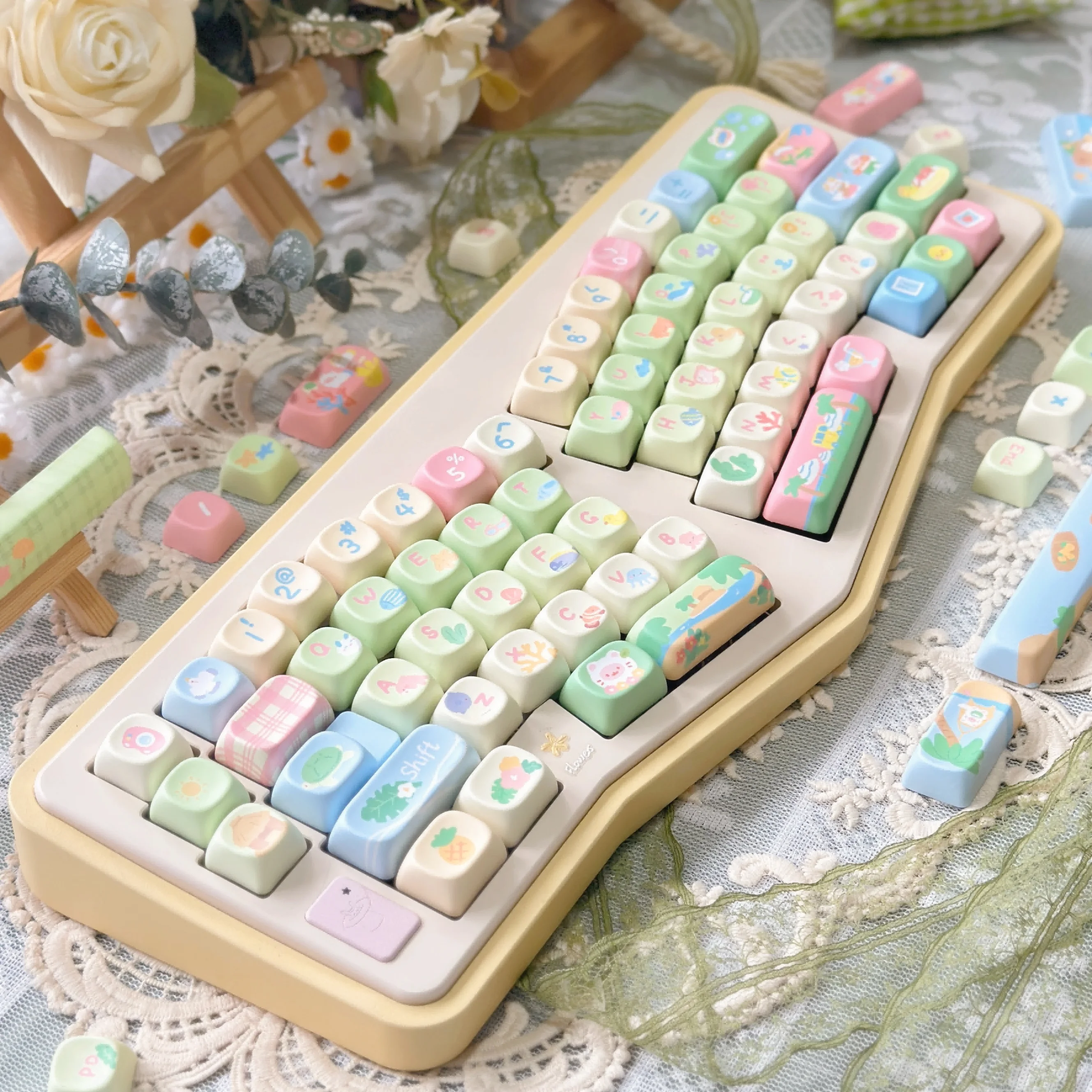 

Набор тематических кейкапов Holiday Island, PBT, профиль Cherry/MOA, оригинальные, 136 клавиш, для механических клавиатур, аксессуары, подарок