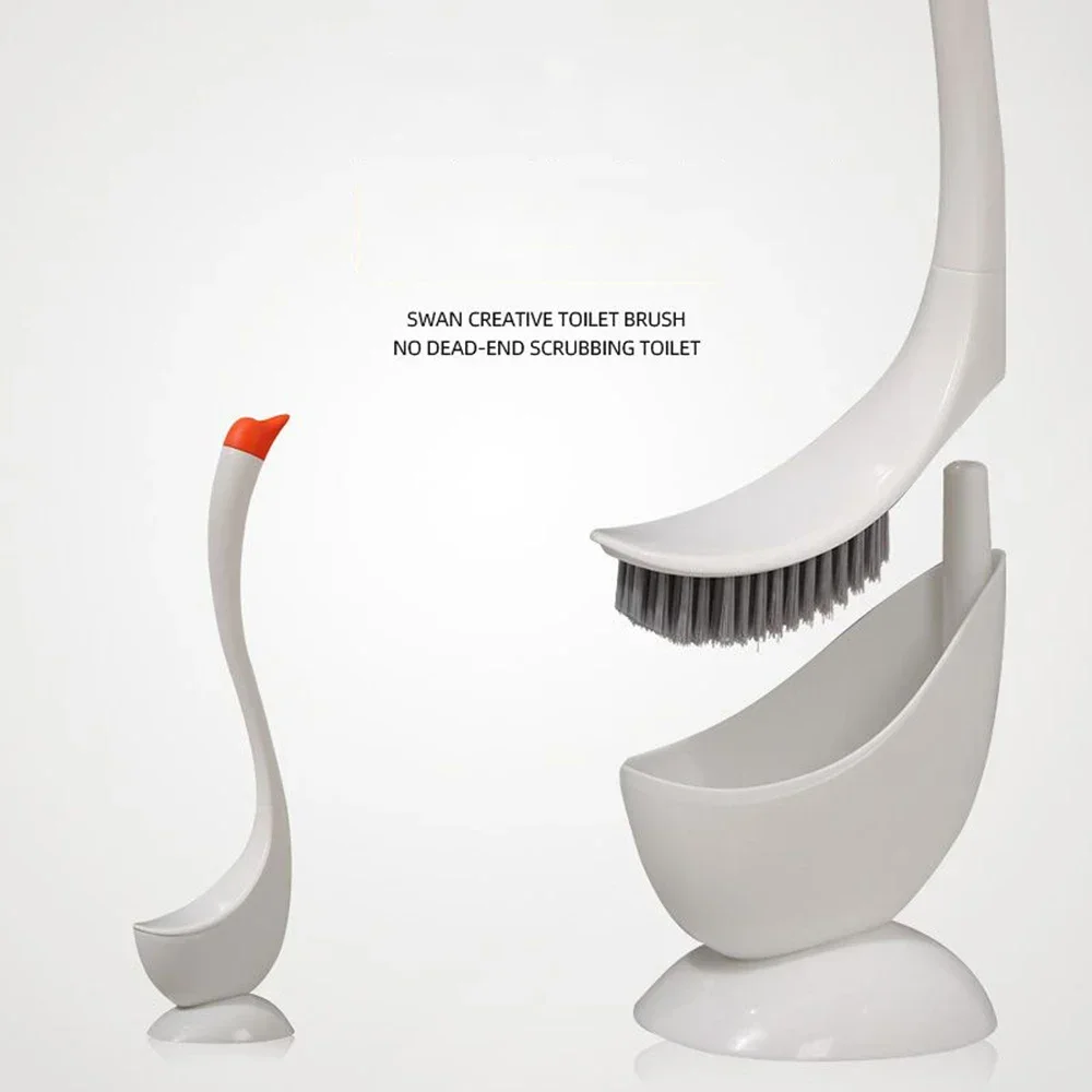 Swan Shaped Toilet Brush and Plunger Set Home Use Long Handle No Dead Corner Toilet Cleaning Cleaner Brush Bathroom Accessories