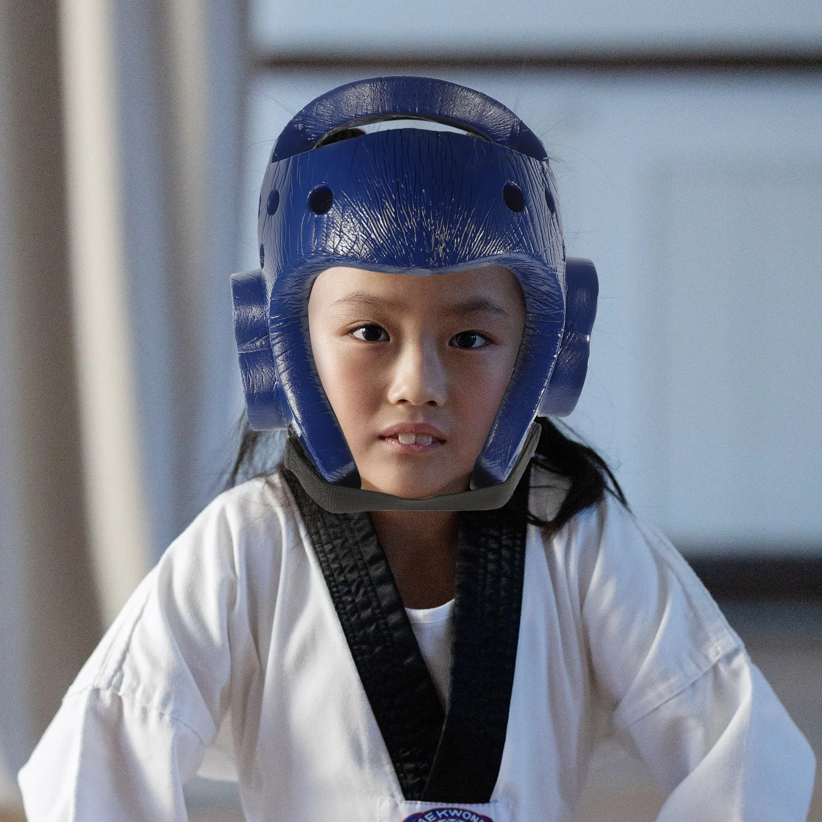 

Sparring Headgear Eva Taekwondo Size L Blue Shock Absorbent Lightweight Airflow Protective Headguard for Kickboxing