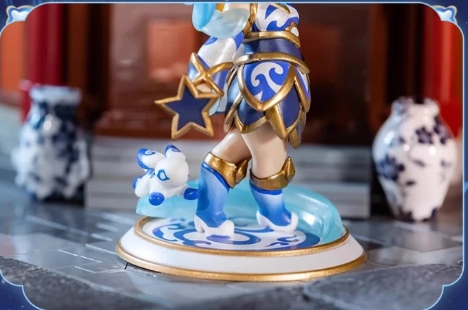 Originele Lol League Van Legendes Lux Blauw En Wit Porselein Q Versie Anime Actiefiguren Verzamelbare Ornamenten Model Speelgoed Cadeau