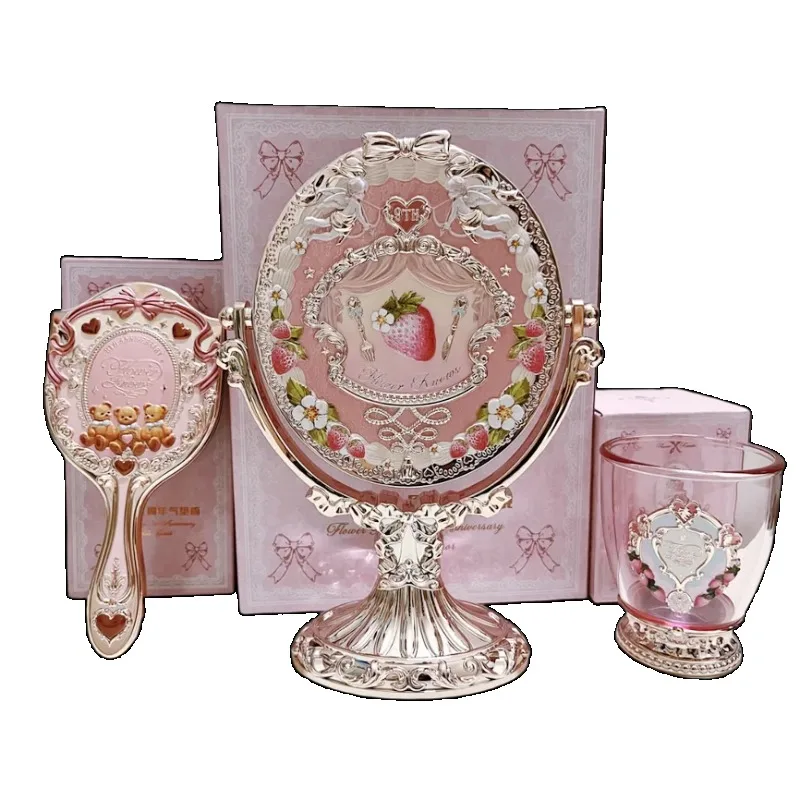

Hair Brush Knows 9th Anniversary Limited Edition Vanity Mirror Set with Paddle and Makeup Brush Holder Aesthetic Cosmetic