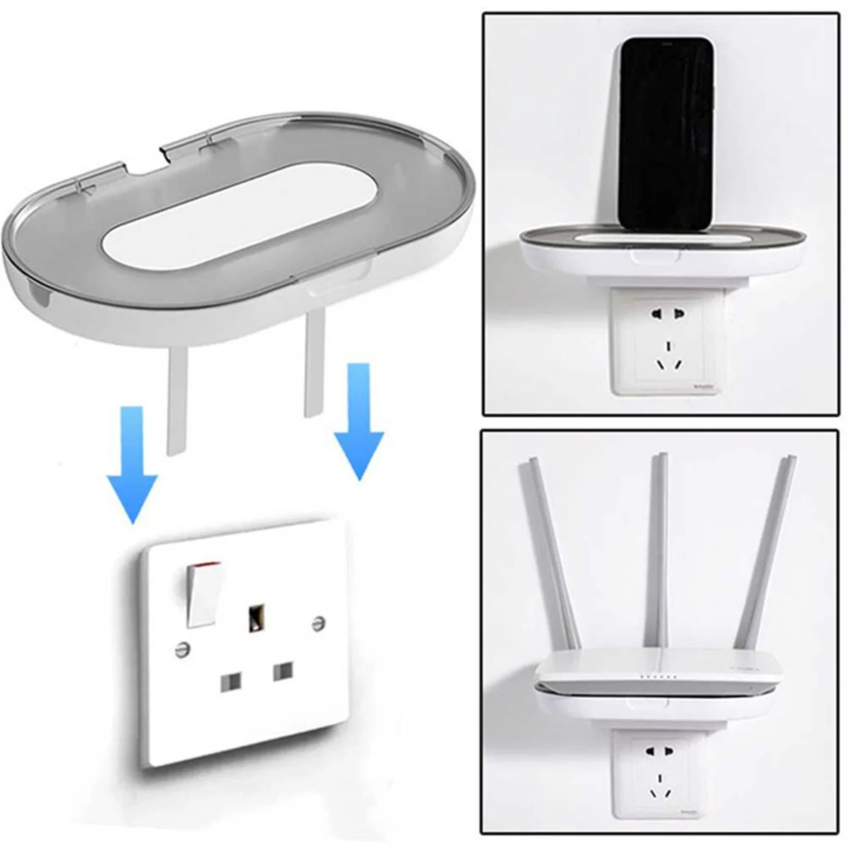 

Wall Router Shelf Socket Rack Cable Organizer Bedroom Living Room Decoration B