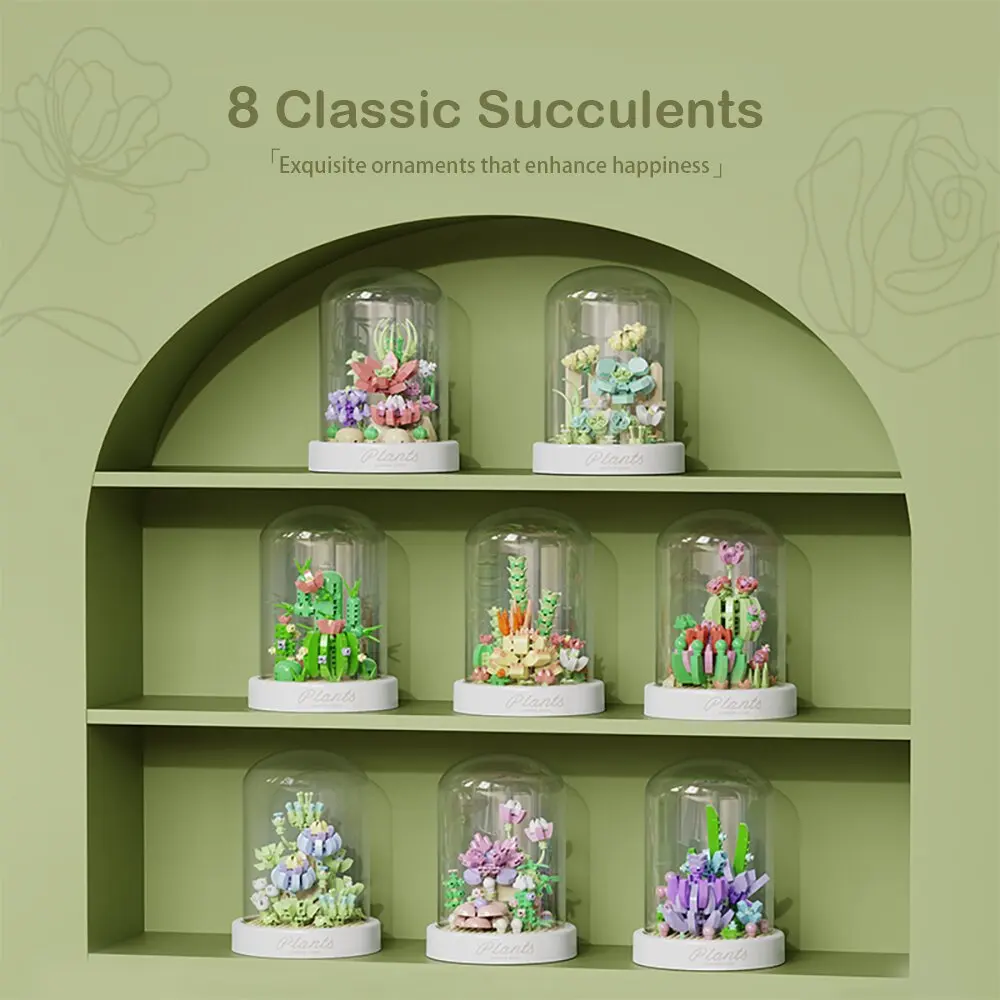 HUIQIBAO MOC Bloemendisplay Box Micro Bouwsteen MOC Mini Bloem Mini Diamant Model Baksteen Speelgoed voor Kinderen Bureau Decoratie