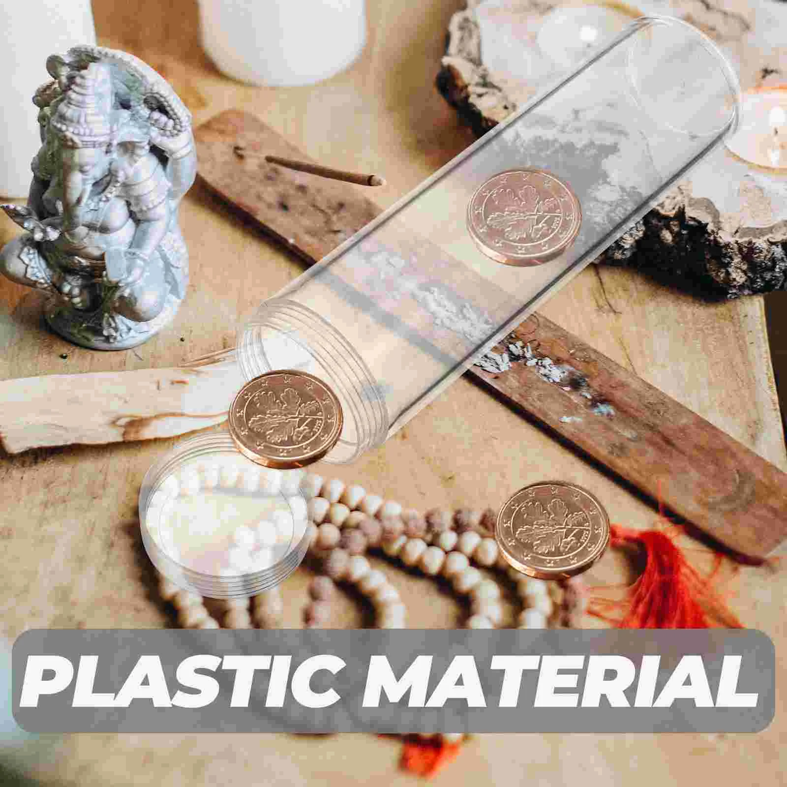 Tubo de protección de monedas conmemorativas, contenedor coleccionable, organizador de tubos, soporte de plástico, 10 Uds.