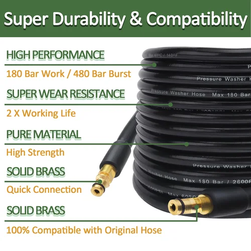 Imagen 2 del producto Manguera de lavadora de coche de 6 ~ 20m, cable de tubo, lavadora a presión, manguera de extensión de limpieza de agua, manguera de agua para fregadero Karcher K2 K3 K4 K5 K6 K7