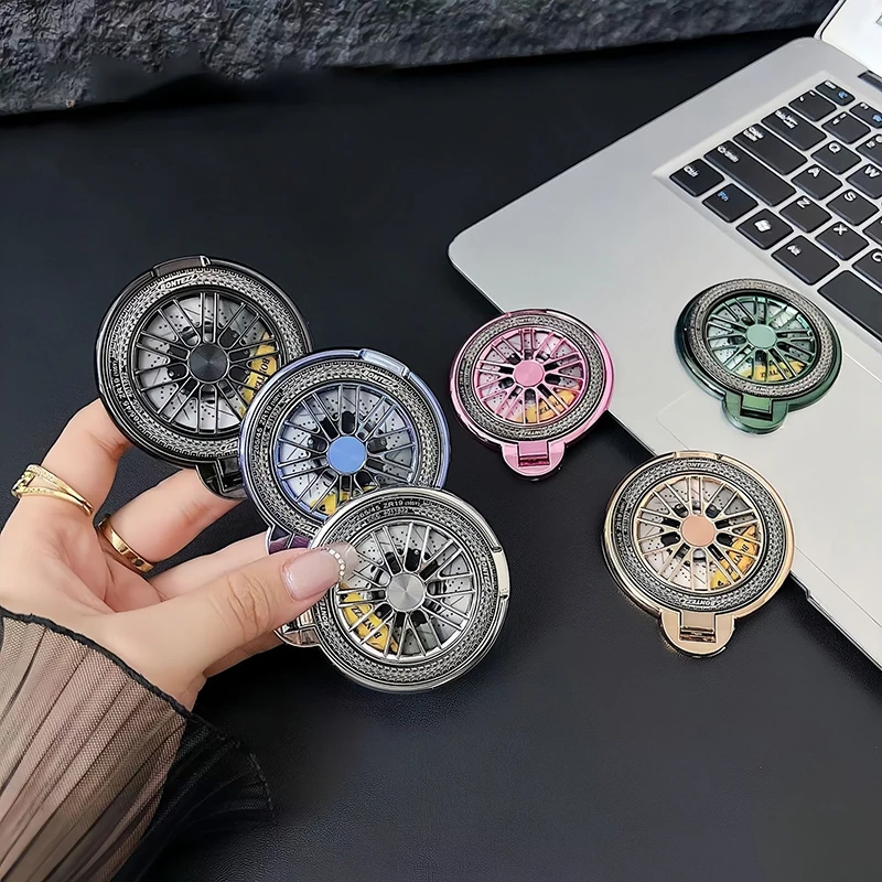 

Cute Electroplating Gyroscope Plating Finger Ring Holder Stand Grip 360 Rotating For Mobile Phone Back Sticker Socket Bracket