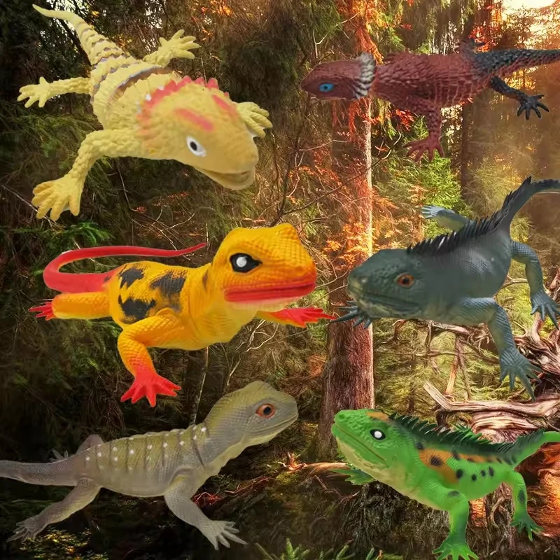 Simulation Soft Rubber Lizards 26x4.3cm Lizard Figure Collection Gift Vivid Vocalization Animal Model