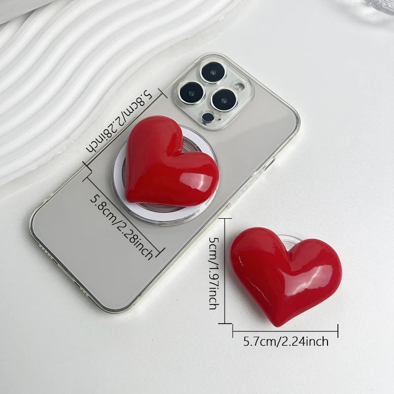 Loving Heart Phone Holder Socket Grip Support Magnetic and Sticker Two Types Grip Tok Socket Bracket Girl Gift - view 6