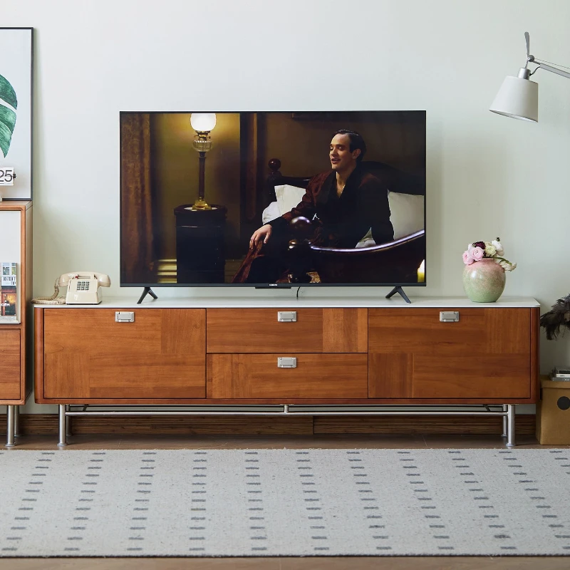 eo-medieval wood TV cabinet patchwork design high-end retro stand floor-standing meuble rangement chambre living room furniture-
