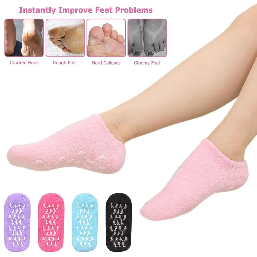 

Exfoliating Pedicure Repairing Moisturizing Socks Spa Gel Dry Cracked Foot Heel Care Reusable Women Feet Lotion Socks