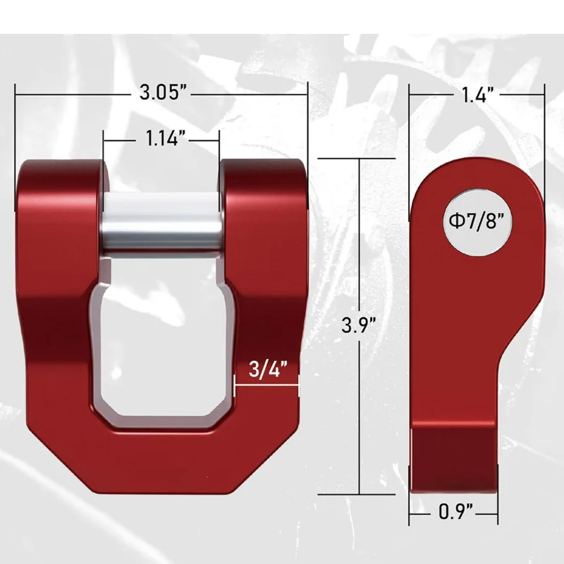 3/4 Inch D Ring Shackle 68000 Lbs Break Strength with 7/8 Inch  Pin Universal Use with Tow Strap Winch