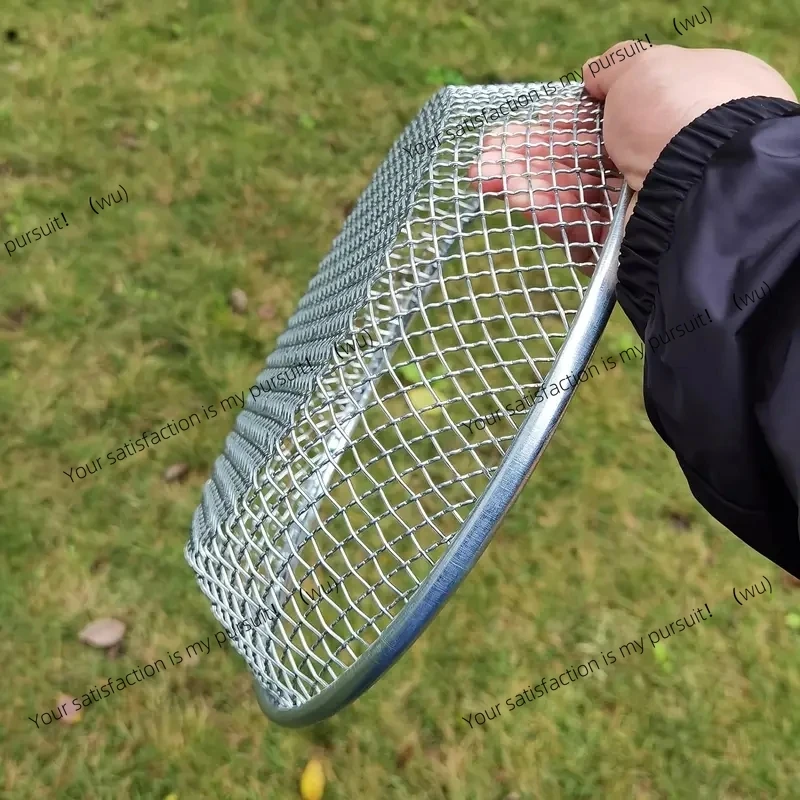 1pc 13.78-inch Round Stainless Steel Soil Sifter, Dual Mesh, Garden Sieve Tool For Separating Soil, Rocks, Compost, And Sawdust