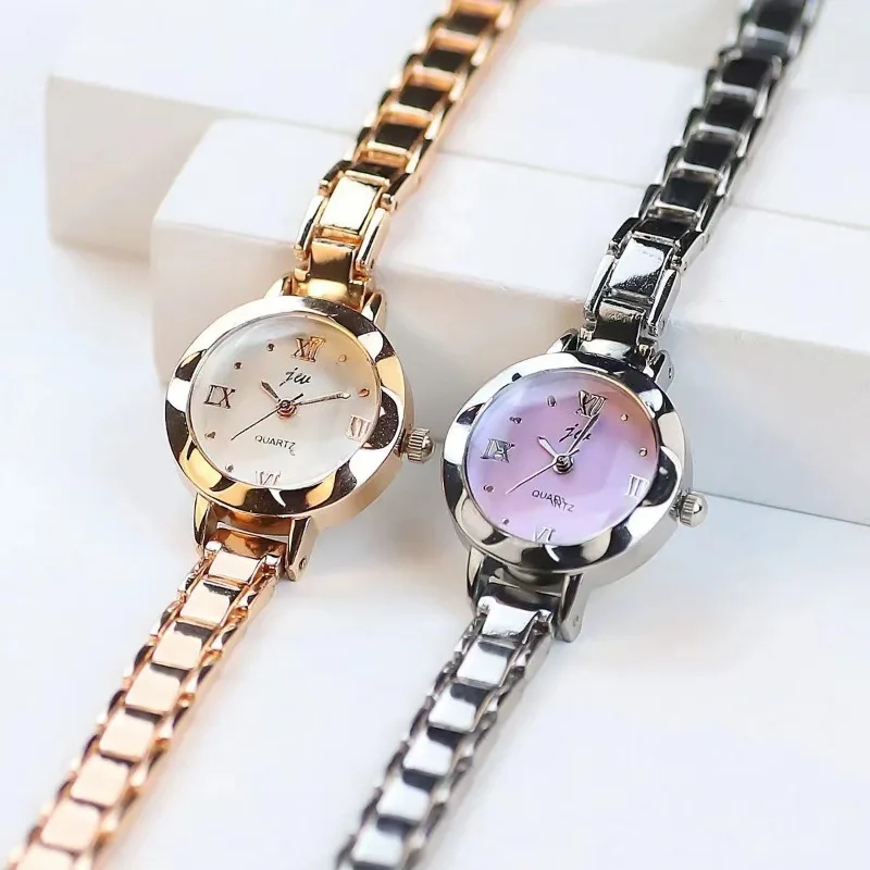 Small Dial Silver Watch for Women Stainless Steel Luxury Ladies Wristwatch Dress Women\'s Quartz Bracelet Clock Gift 2024