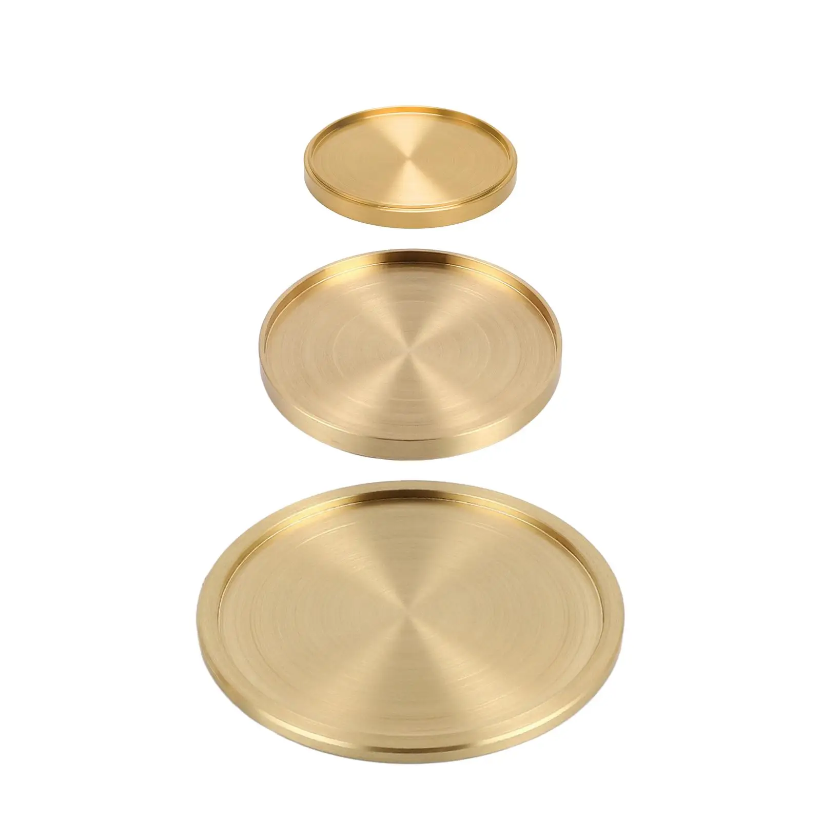 Metal Brass Coaster Copper Round Cup Heat Insulation Coaster for Home Counters Kitchen Tea Cup Mats Round Nonslip Copper Decor