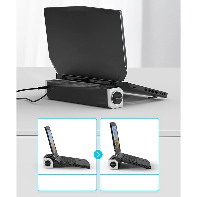 Oimaster แล็ปท็อปคูลเลอร์โน๊ตบุ๊คสําหรับเล่นเกมคูลเลอร์การไหลของอากาศฐานระบายความร้อนที่สะดวกขาตั้งพัดลม USB
