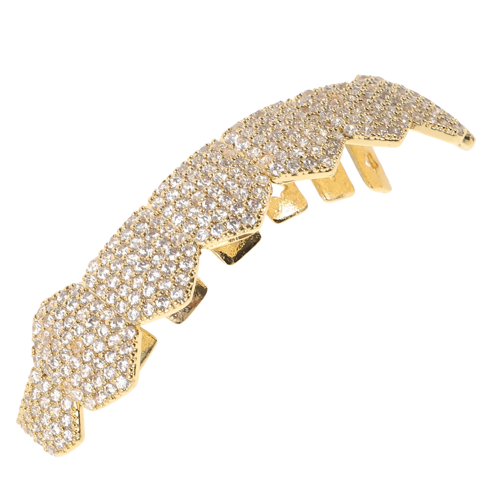 

Gold Braces Decorative Mouth Grill for Teeth Fake Jewelry Hip Hop Party Performance Bright Color Comfortable Fit Teeth