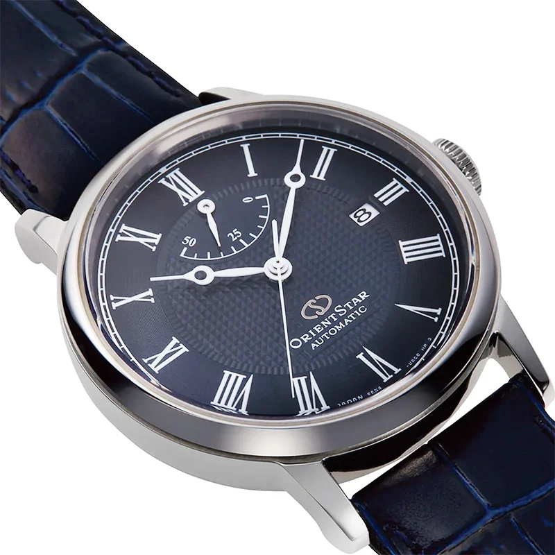 ساعة أورينت ستار الميكانيكية، ساعة رجال الأعمال الأوتوماتيكية بالكامل تعرض احتياطي الطاقة الميكانيكية المستوردة من اليابان