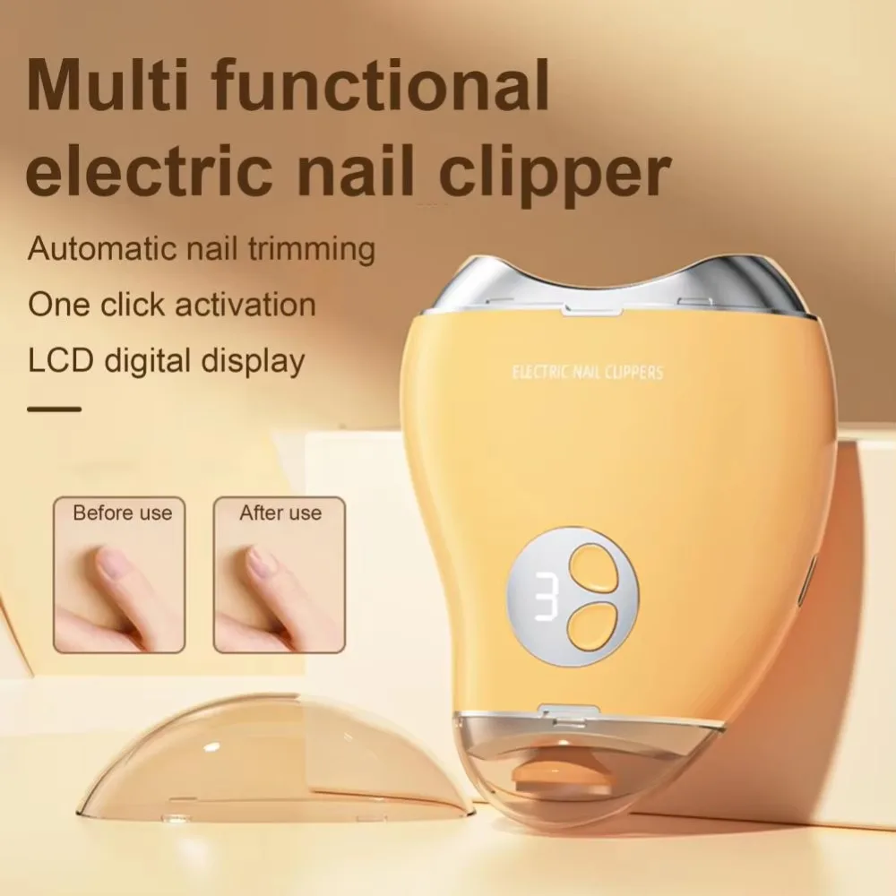 

2 in 1 Electric Nail Clipper Mango Shape Double Head Automatic Polishing Nail Trimmer Safe with BlueLight