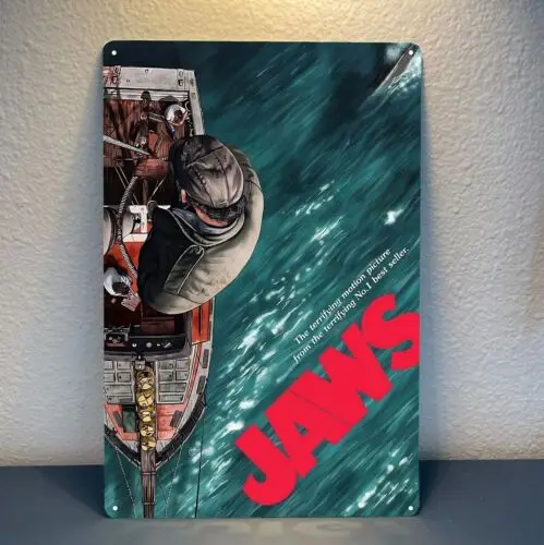 Jaws Retro Horror Movie Metal Poster Tin Sign - 20x30cm Plat