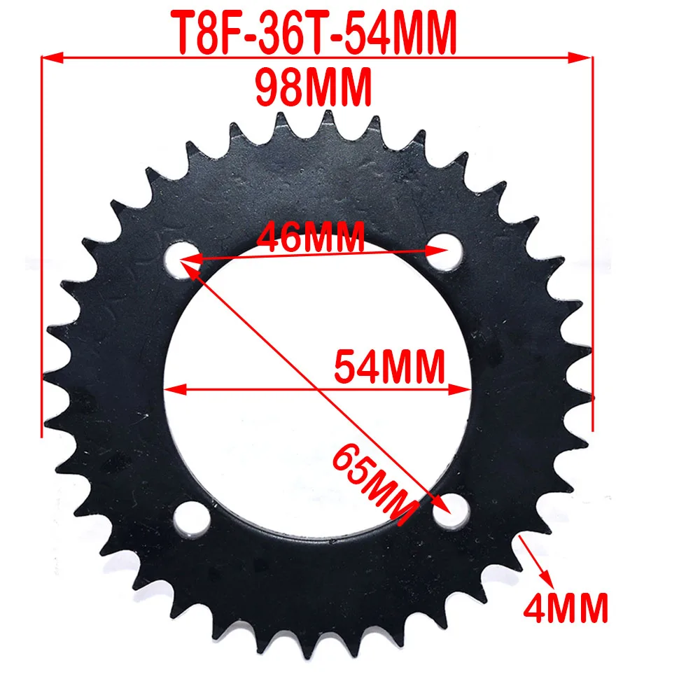 36T T8F 54MM Rear Sprocket Mini Moto ATV Quad Dirt Pit Pocket Bike Cross 47cc 49cc Parts