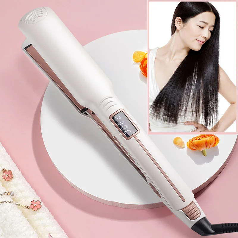 Professionelle Glätteisen Salon Styling Breite Platten Haarglätter Infrarot Haarpflege Für Trocken Und Nass Keramik Beschichtet