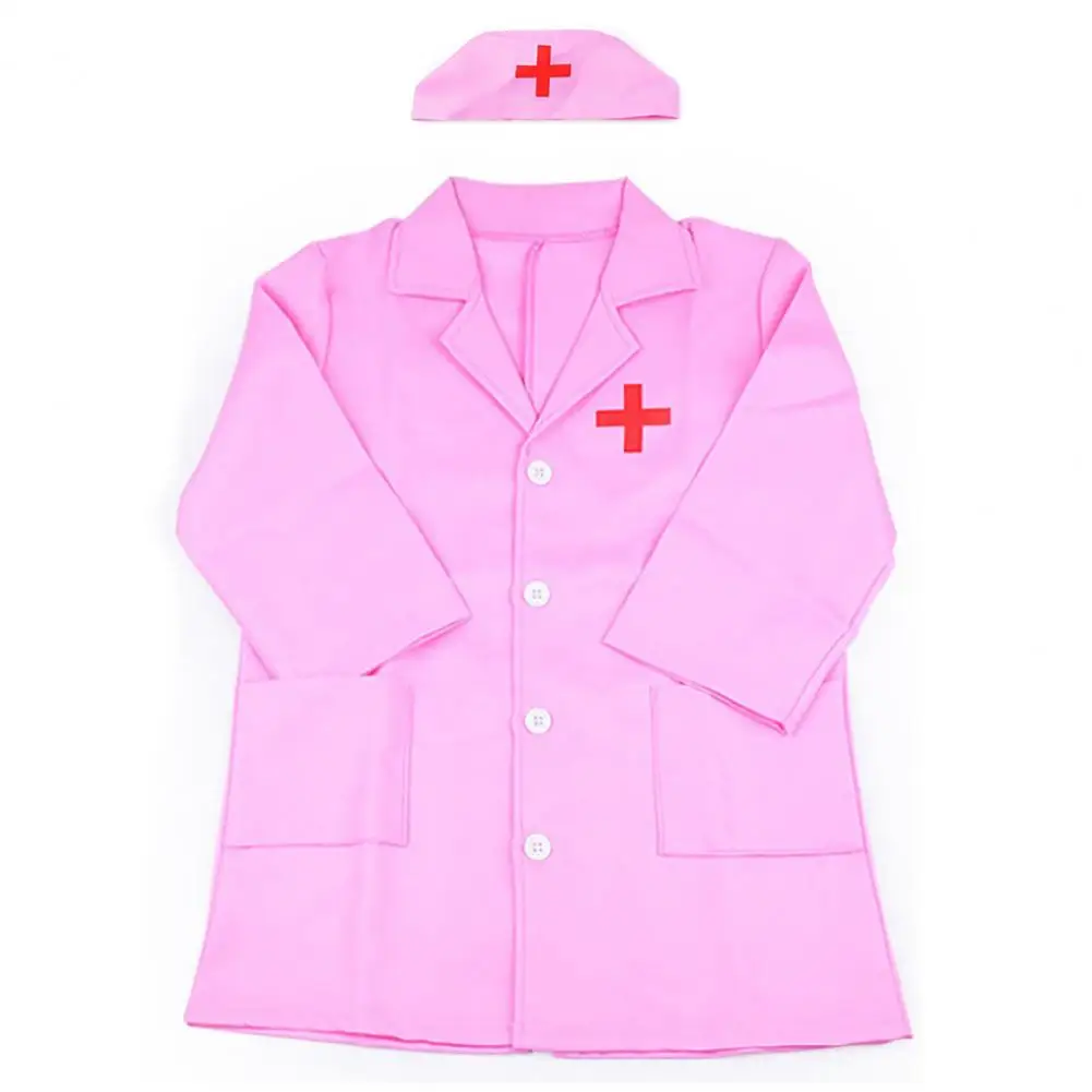 Kids Doctor Cosplay Gown With Hat Children Nurse Costume Doctor Professional Role-playing Costume Kids Nurse Suit For Girl Boys