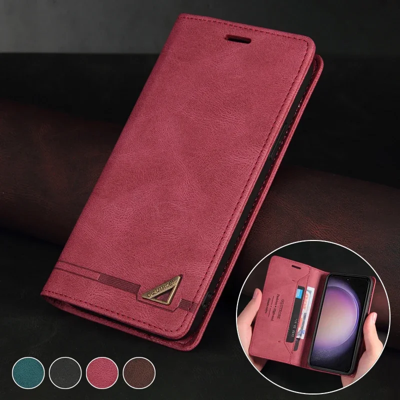 

Wallet Anti-theft Brush Photo Frame Leather Flip Case For Samsung Galaxy S25 Ultra S24 FE S23 Plus S22 S21 S20 S10 S9 S8 Cover