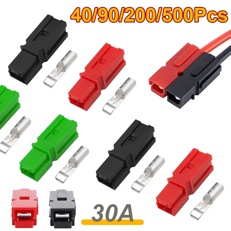 20/45/100/250Pairs Single Pole 30A UPS Power Plug High Current Quick Plugs DC Battery Connector Red Black