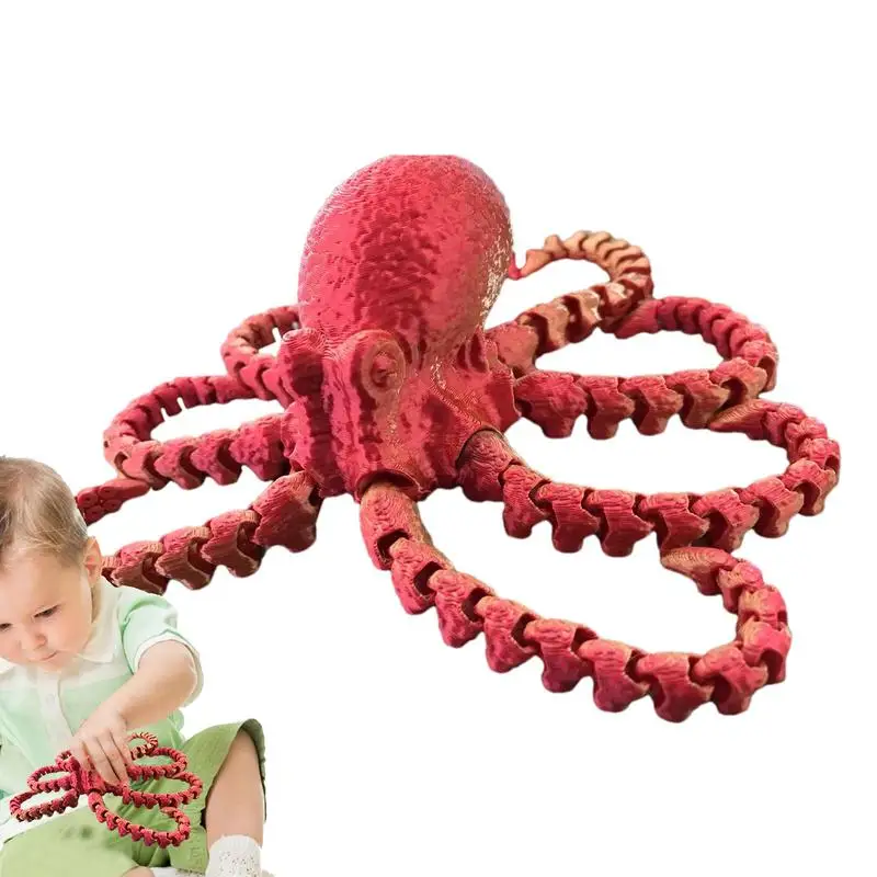 

3D Printed Octopus Posable Octopus Ornament Articulated Figurine Sensory Articulated Fidget Figure For Living Room Study Room