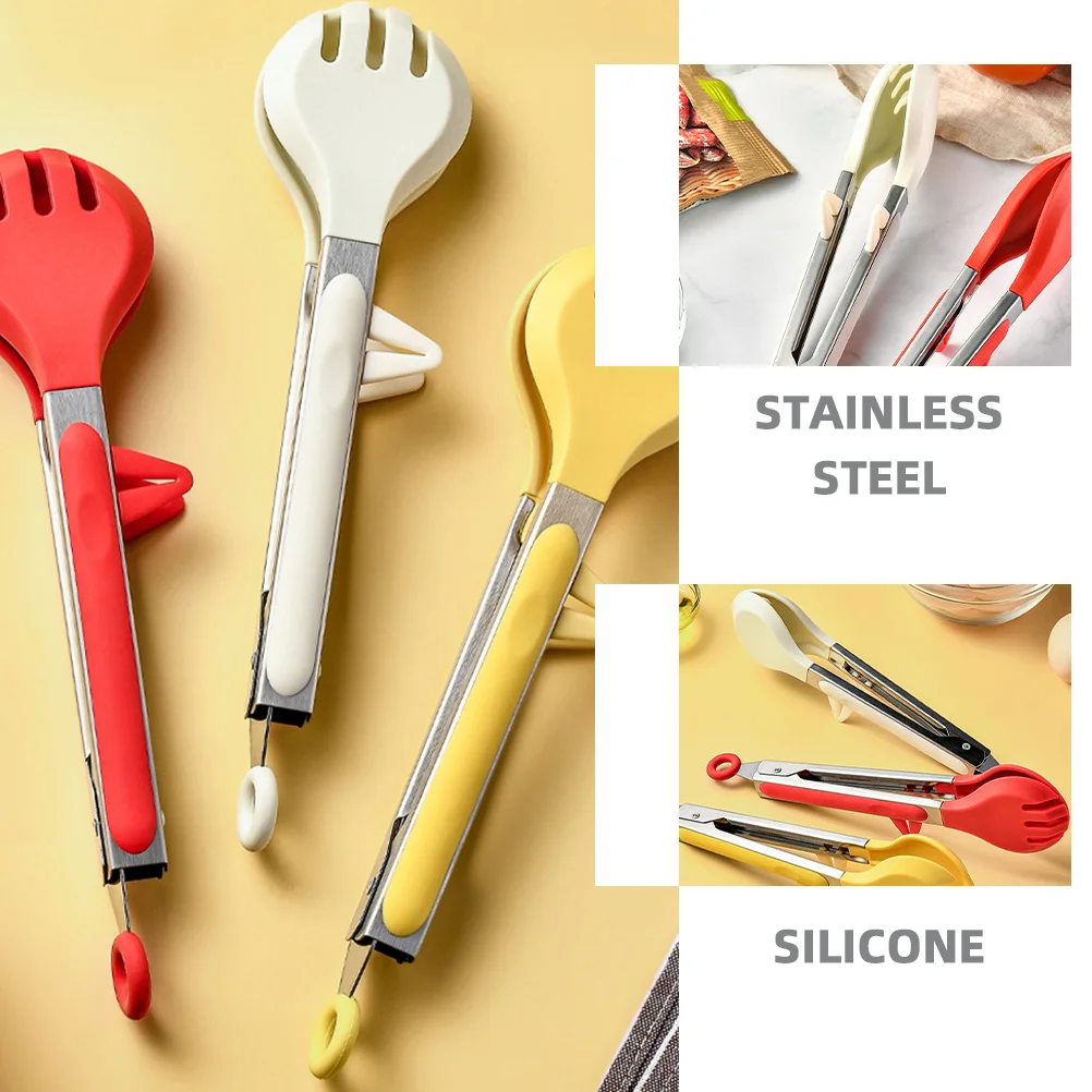 

Food Clip Clips Bbq Tongs Anti-scalding Cooking Serving Silica Gel Kitchen Mini for