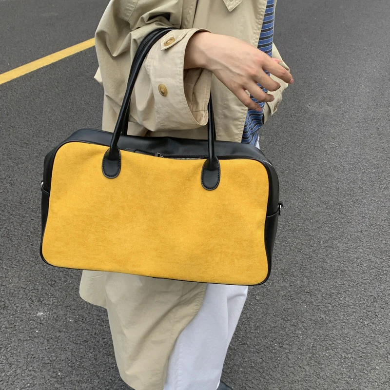 

Light Luxury Brand Design Tote Bags New Suede Patchwork Pillow Bags High-end Fashion Shoulder Bags Large Capacity Versatile Bags