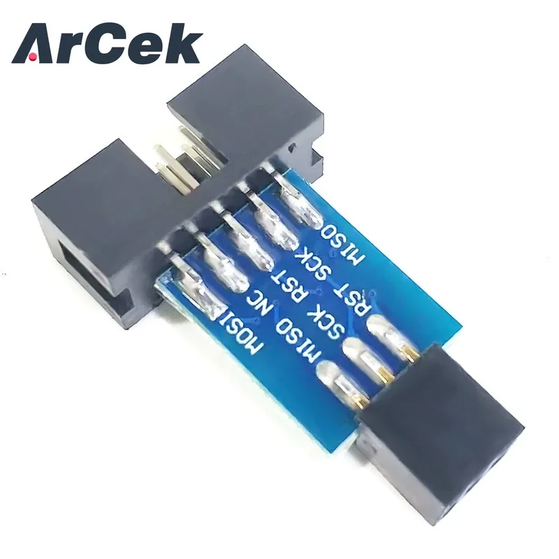 10 Pin to 6 Pin Adapter Board for AVRISP MKII USBASP STK500 High Quality