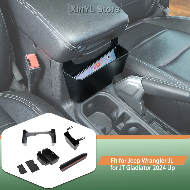 

Автомобильный второй пилот, подлокотник, ящик для хранения, контейнер-органайзер для Jeep Wrangler JL JT Gladiator 2018, аксессуары для интерьера