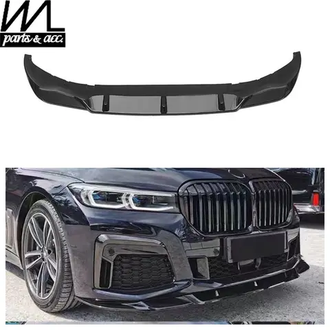 2019 2022 프론트 범퍼 립 스플리터 커버, 광택 블랙 ABS 자동차 스타일링 액세서리, BMW 7 시리즈 G11 G12 MP 스타일에 적합